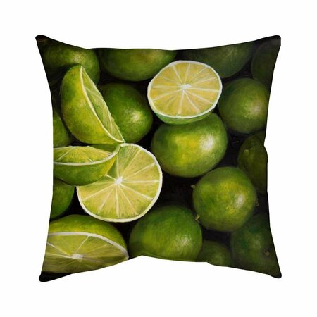 BEGIN HOME DECOR 26 x 26 in. Basket of Limes-Double Sided Print Indoor Pillow 5541-2626-GA58